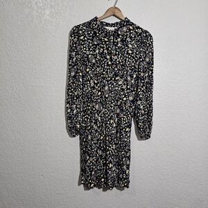 Boden Floral Print Long Sleeve Boho Dress
